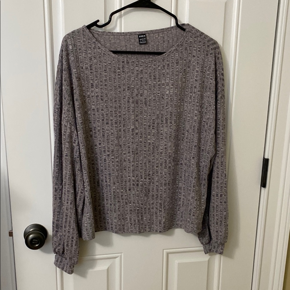 SHEIN Gray Crew Neck top and pants set